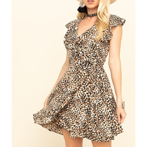Free People Dresses & Skirts - Free People French Quarter Animal Print wrap dress